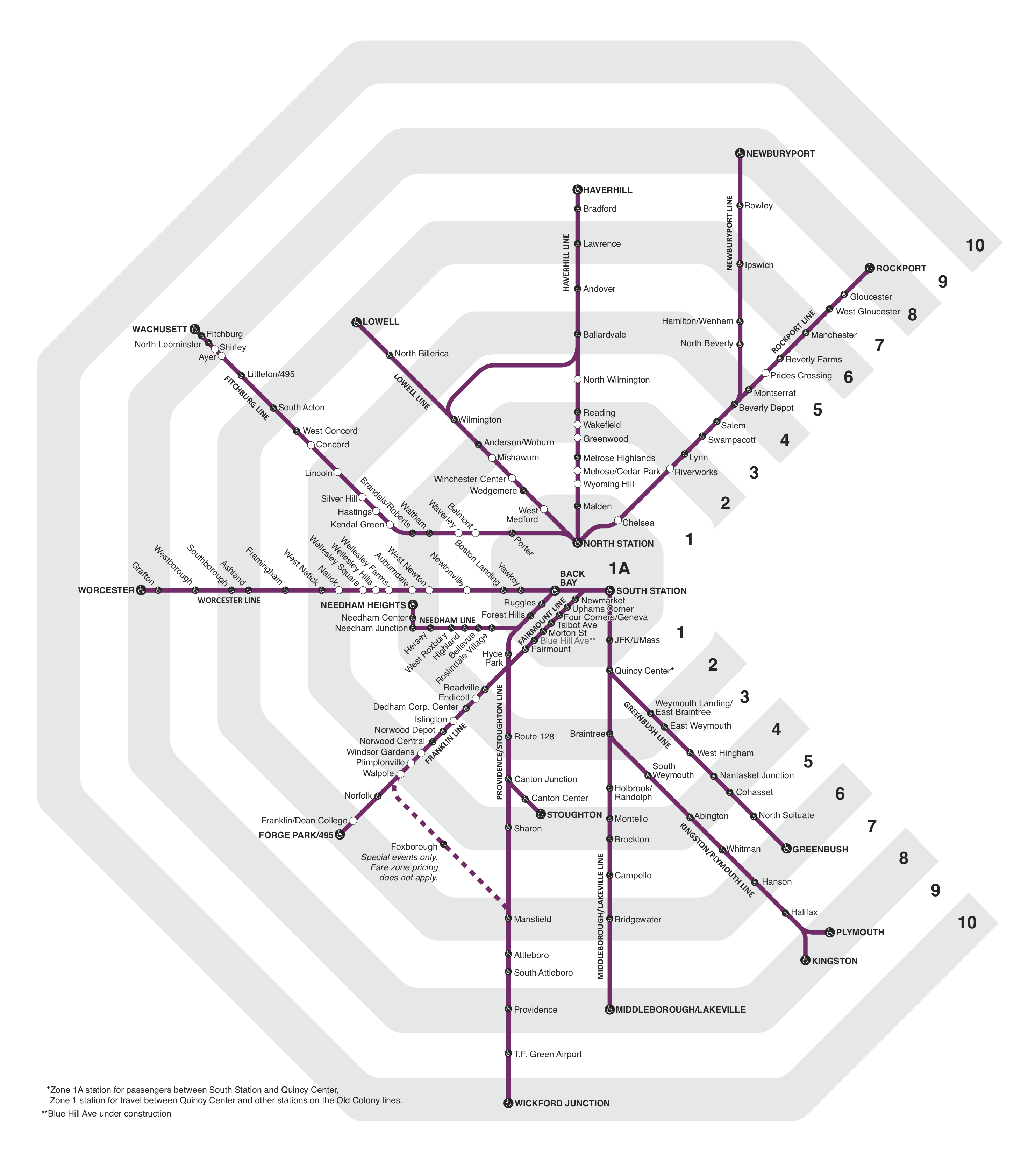 Commuter Rail Fare Zones | MBTA